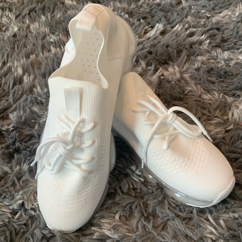 All white sneakers